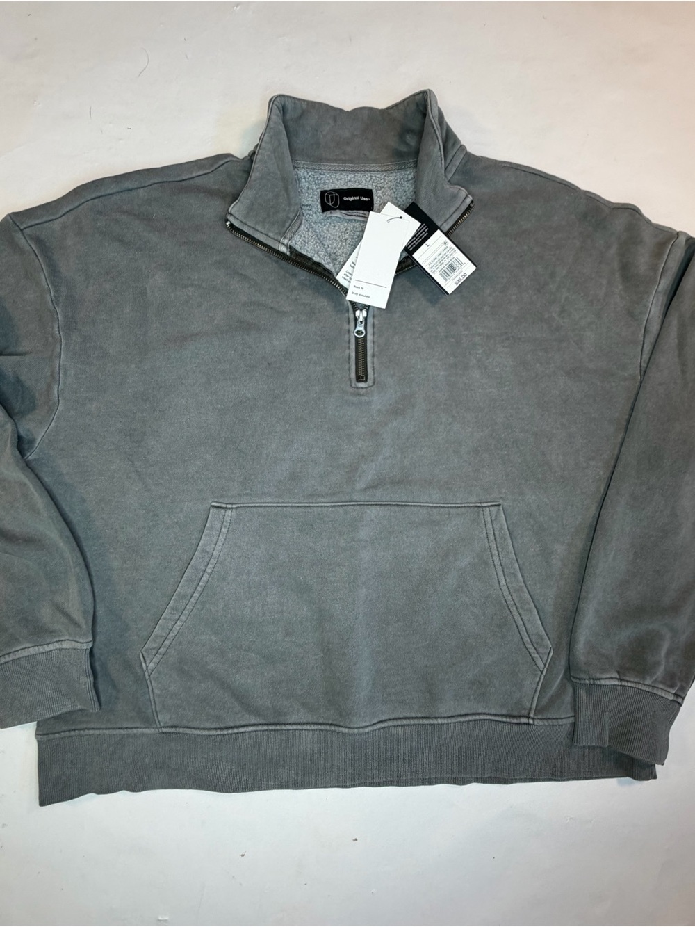 Original Use Men's Quarter-Zip Pullover Sweater - Gray